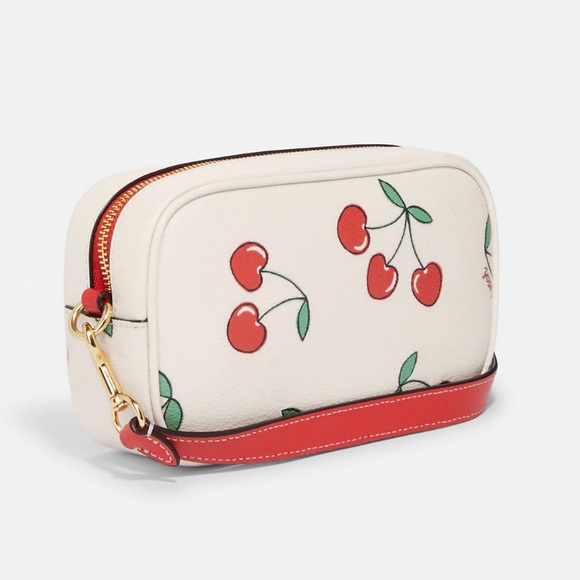 Jamie Wristlet and Bag Charm with Heart Cherry Print - Picture 3 of 6